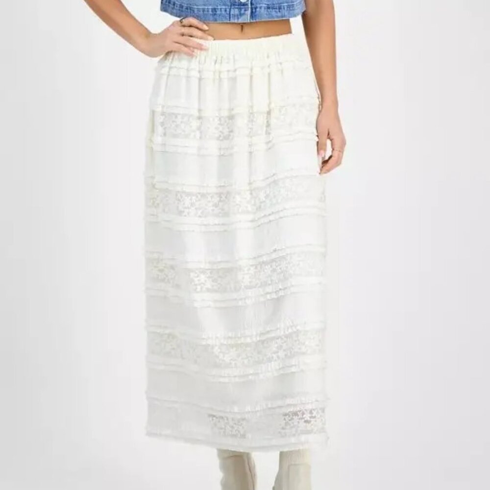 AND NOW THIS RUFFLED LACE MAXI SKIRT NWT SIZE M - Picture 2 of 6